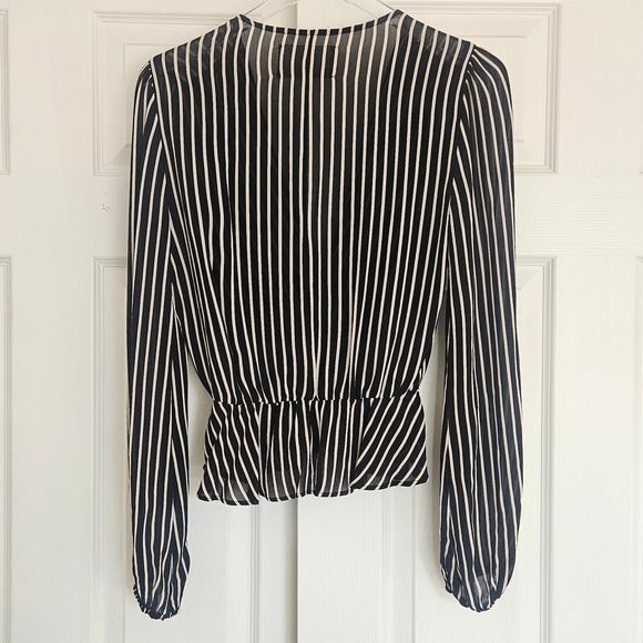 Reformation Black and White Striped Blouse - Picture 9 of 9